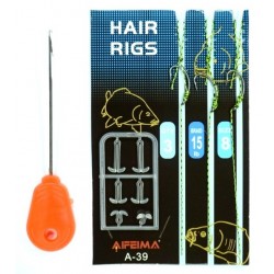 Повідець короповий для монтажів волосяних, Feima A-039, 3шт/уп, тест 8кг, гачок, №8